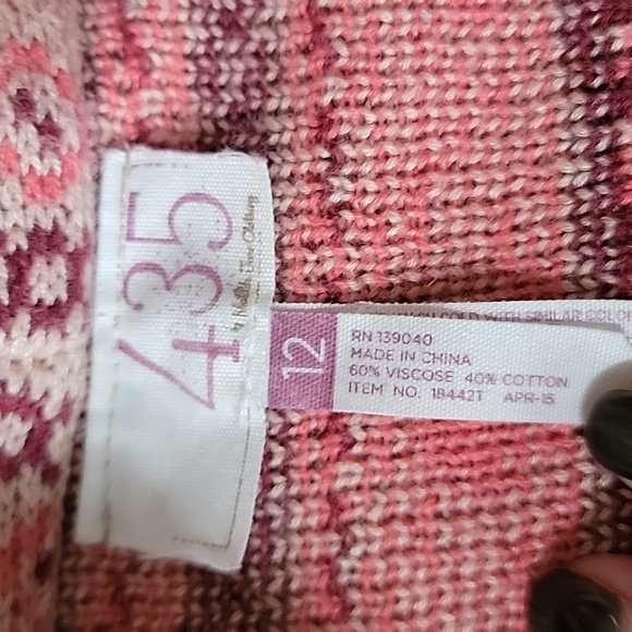 435 By Matilda Jane "Sleigh All Day" Geometeic Knit Cardigan~Size 12 - Picture 4 of 7